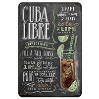 cuba libre cocktail metal signs home decor vintage tin signs pub home decorative plates metal sign wall plaques iron painting 12