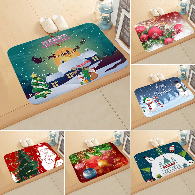 2019 Рождественский Коврик придверный коврик Санта Орнамент Рождественское