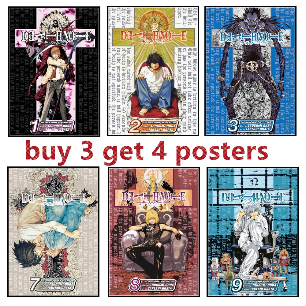 Новинка 2021 53 стиля бумажные плакаты с покрытием из японского аниме DEATH NOTE для кафе