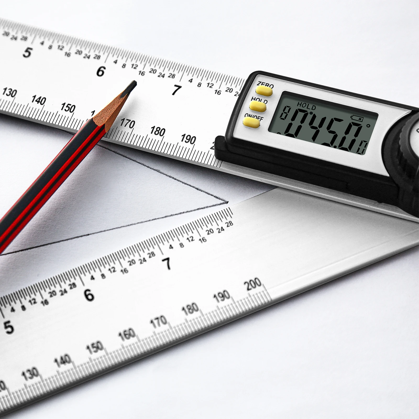 

Цифровой транспортир, угломер 200 мм, линейка 8 дюймов, угломер, Измеритель угла из алюминиевого сплава, Гониометр, Инклинометр 360