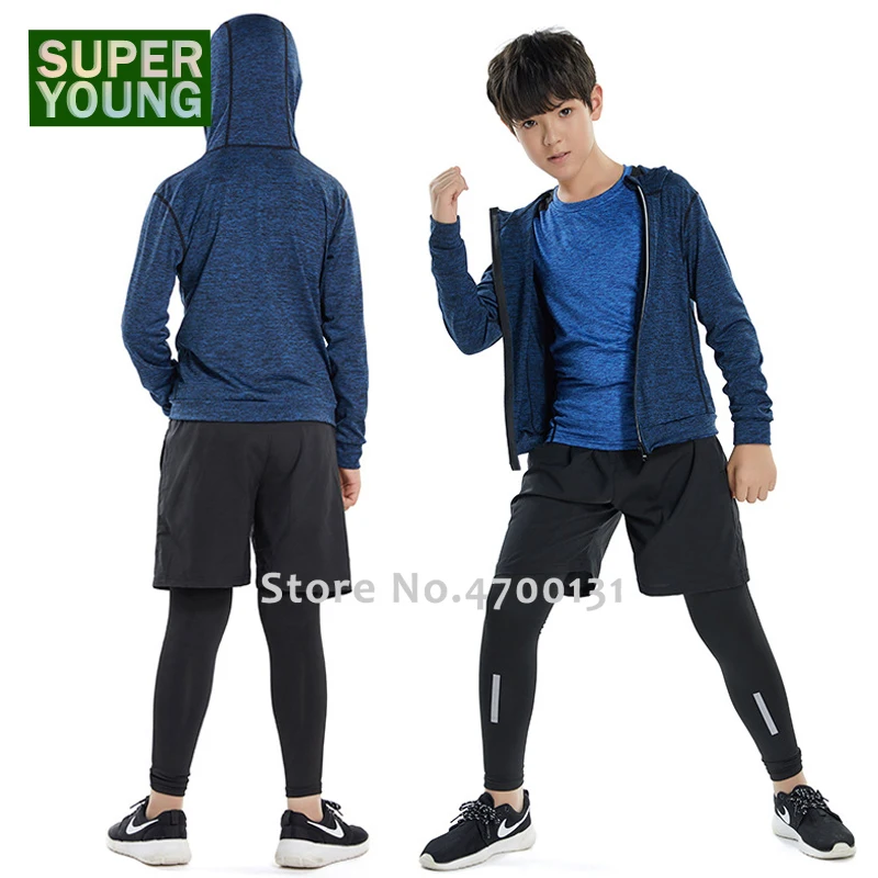 Детские тренировочные костюмы для бега мальчиков леггинсы спортивная одежда
