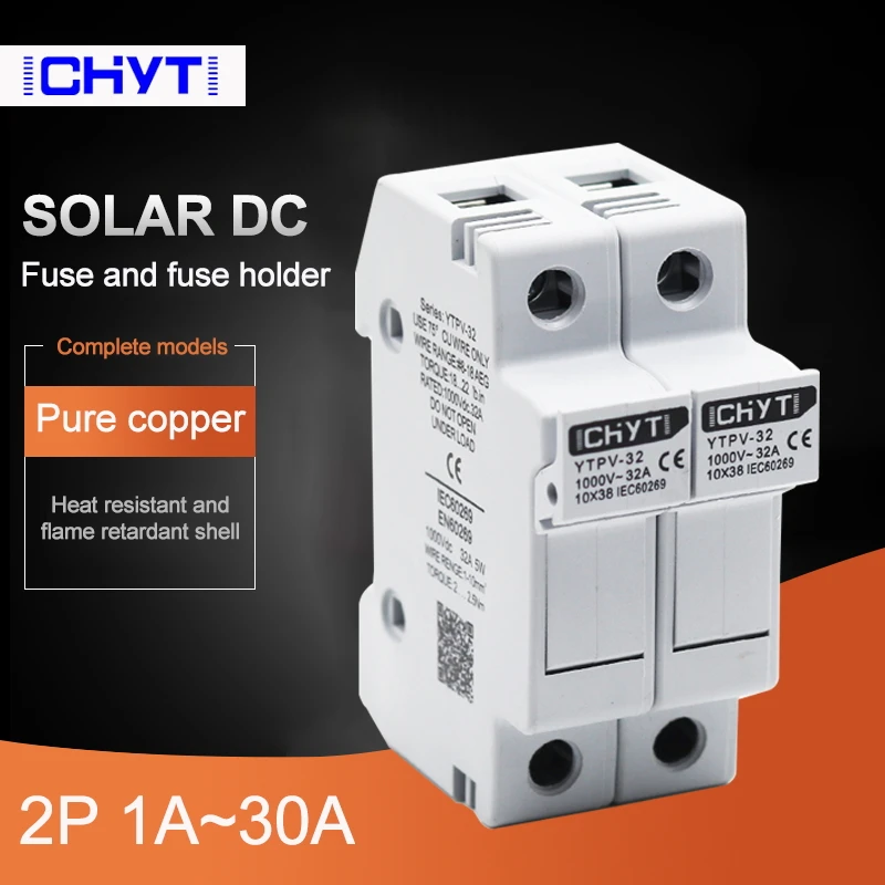 2P параллельный держатель предохранителя постоянного тока 10*38 мм Высоковольтный