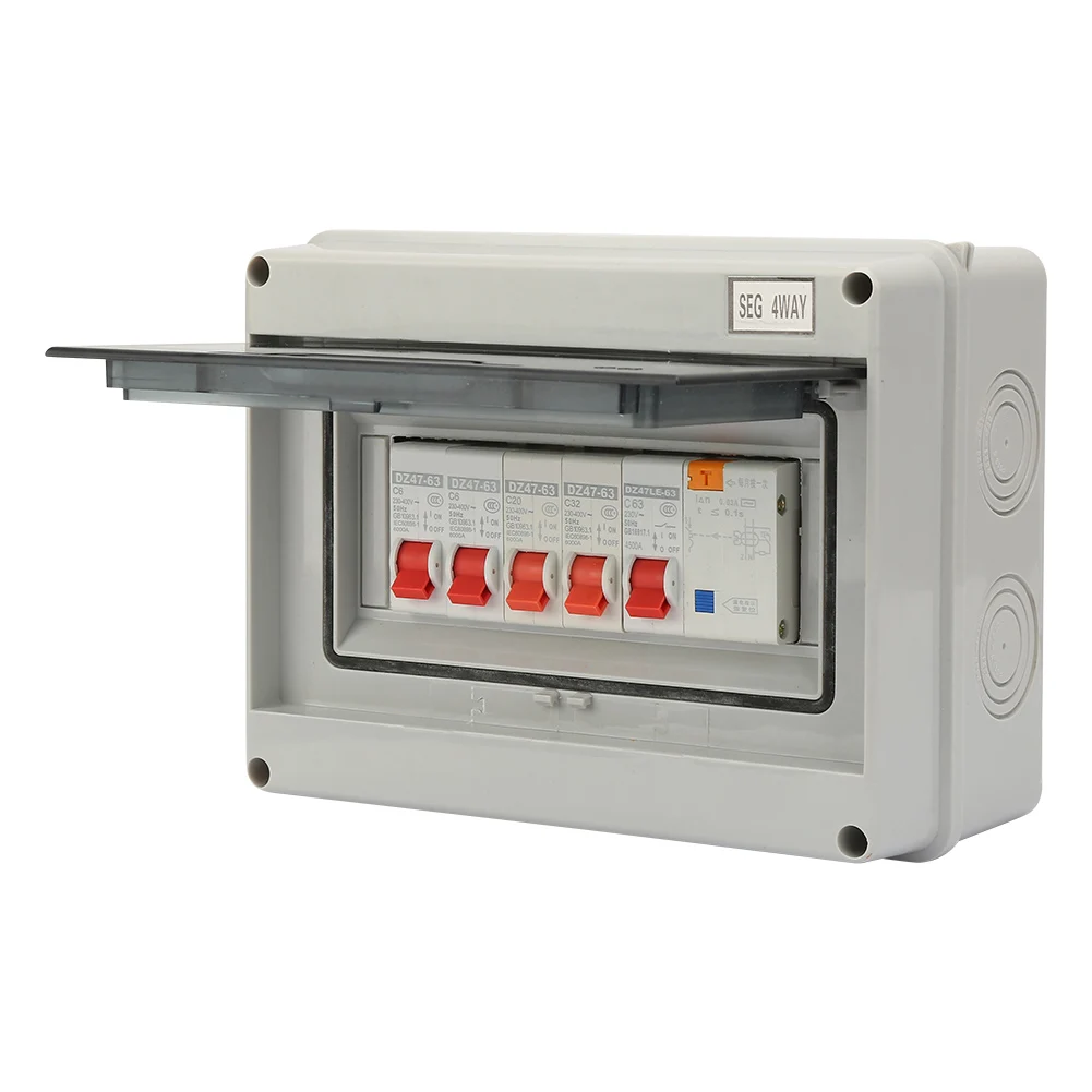 4 сторонний небольшой автоматический выключатель утечки 63 А 30 мА RCD + 4MCB 2*6A 20A 32a