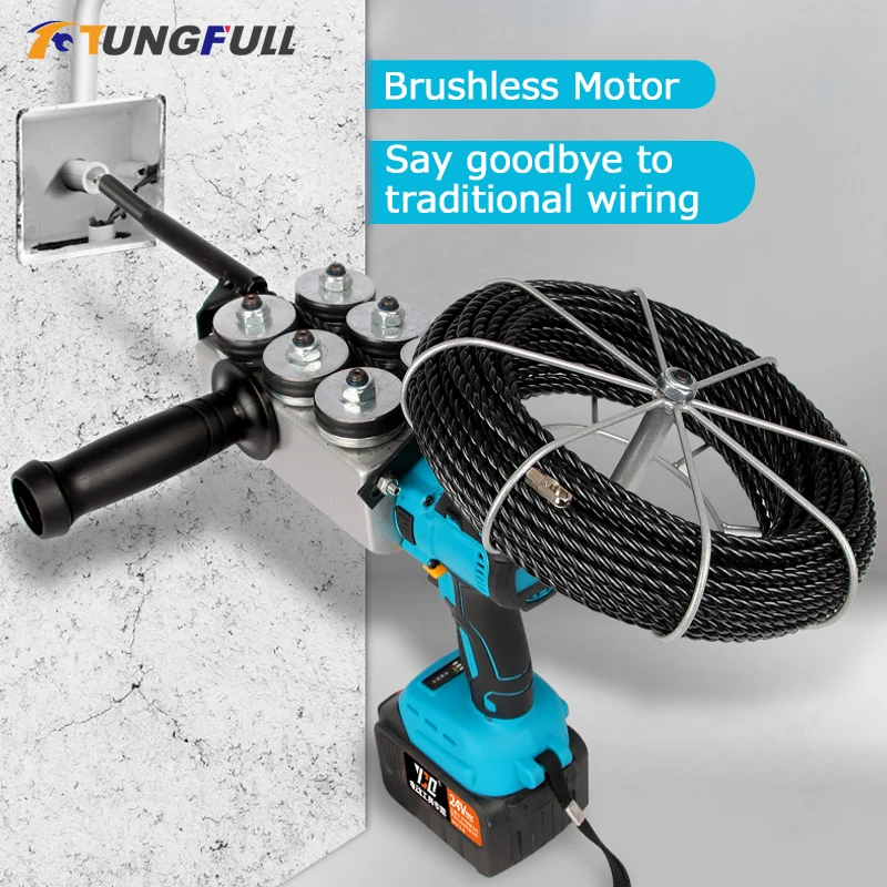 

Automatic Brushless Electrician Stringing Machine Battery Wall Wiring Machine Electric Puller Through Wall Threading machine