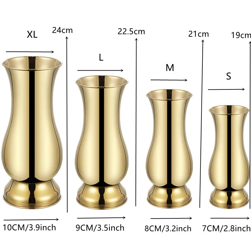 Современная мода серебряное и золотое покрытие настольные вазы украшения