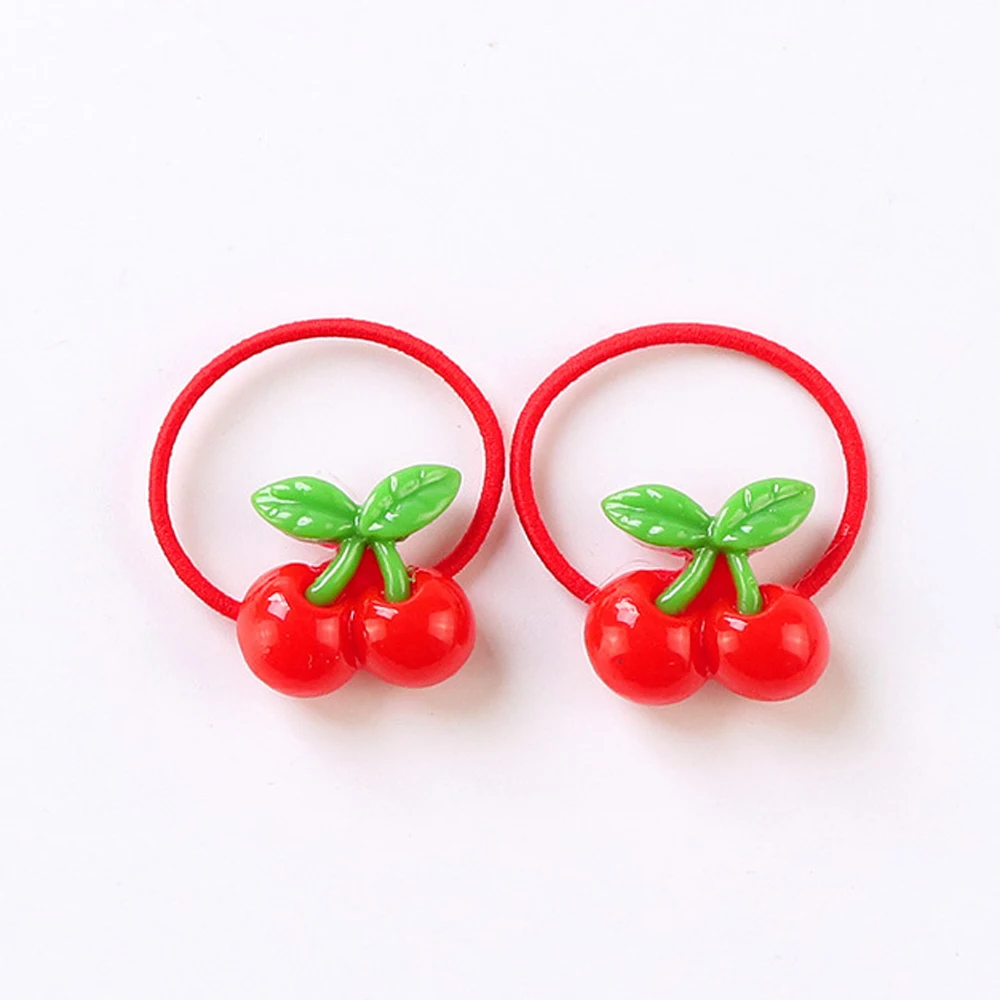 2PCS/Set Cute Cartoon Elastic Hair Rope for Kids Baby Girls Children Lovely Flower Cherry Bee Ponytail Rubber Accessories | Детская