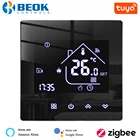 Термостат Beok Zigbee для умного дома, Tuya APP, электрическийВодяной пол, теплый пол, черный термостат с Alexa Google Home