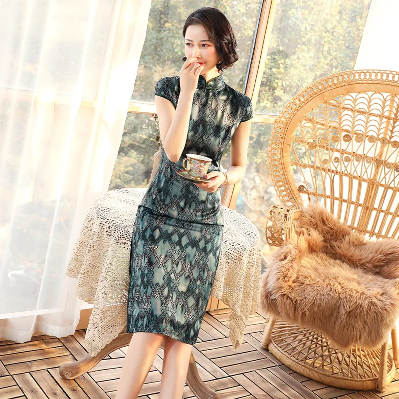 Новинка весна-лето 2020 шелковые повседневные облегающие длинные традиционные