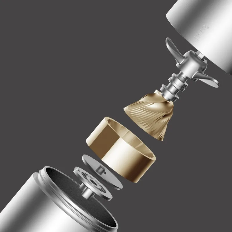 安い ステンレス鋼の電気コーヒー豆挽き肉,調整可能なハンドクランクミル,ポータブル家庭用コーヒーマシン