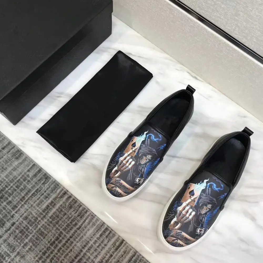 Туфли мужские кожаные ручной работы роскошные модные лоферы плоская подошва