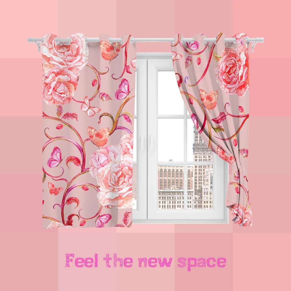 

Punch Hook Blackout Curtain Modern Customized Full Shade Sunscreen Blinds For Windows Home Kitchen Bedroom LivingRoom Decoration