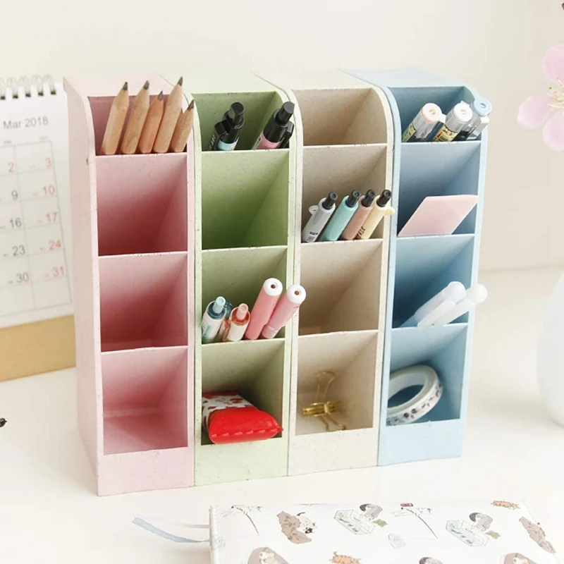 

4 Pcs Office Supplies Desktop Pen Pencil Storage Box Marker Pen Pencil Brush Craft Storage Container Tray Storage Box