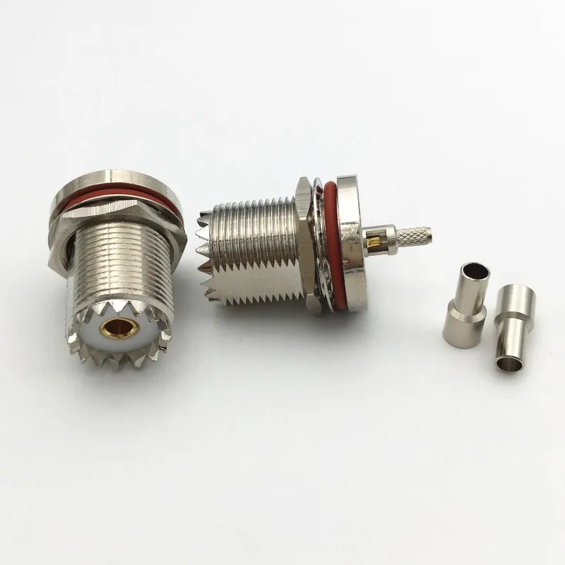 5 шт. латунь SO239 UHF гнездо переборки окна обжимной для RG174 RG178 RG316 LMR100 кабель RF