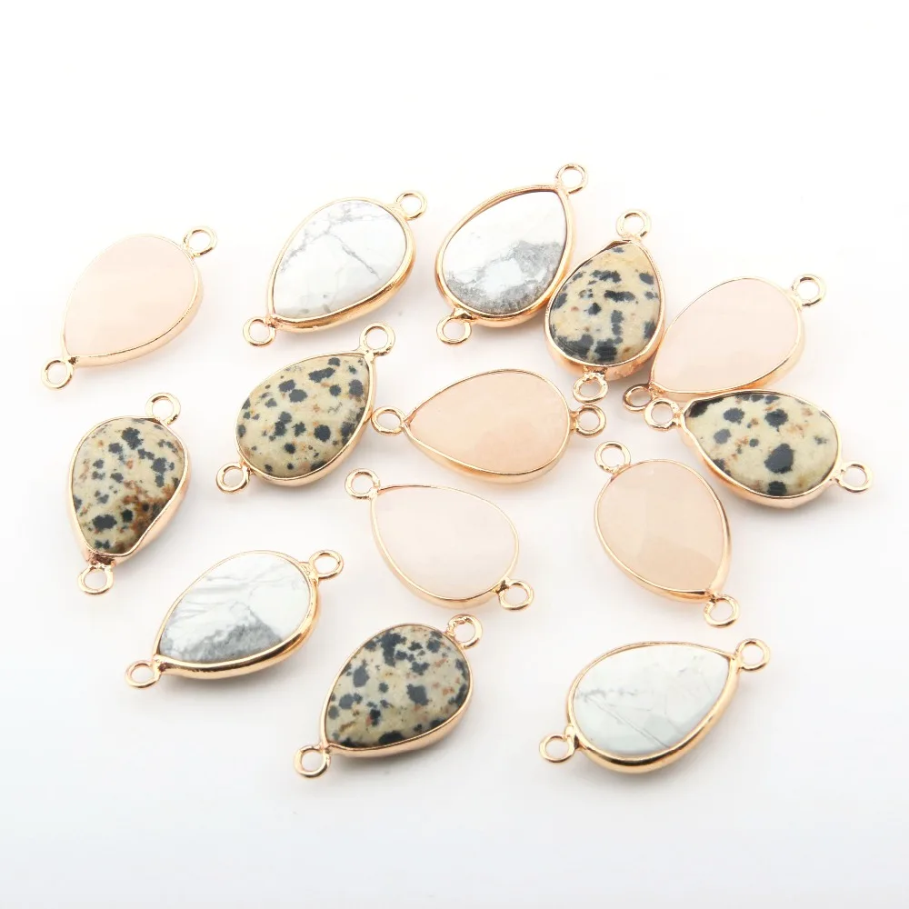 Натуральный камень агаты кулон в форме капли воды форма Соединитель с двумя