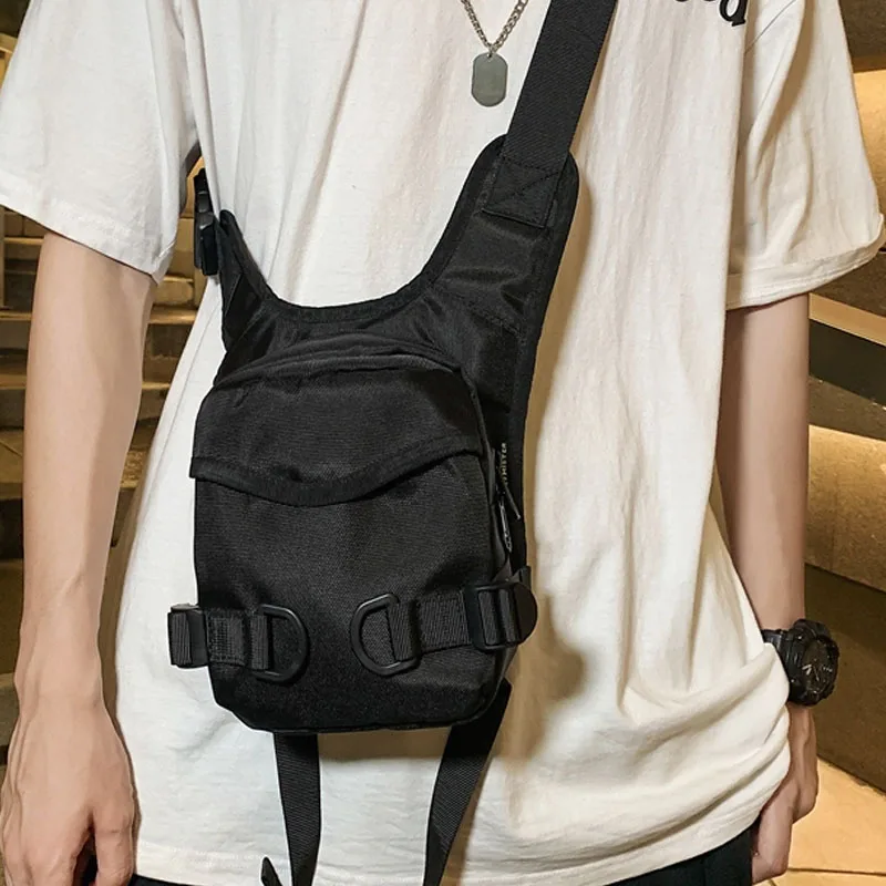 

Men Bag Casual Fashion Canvas Shoulder Satchel Bags For Men Nylon Reflection Chest Bag Male Leg Packs Fashion Boy Fanny Packs