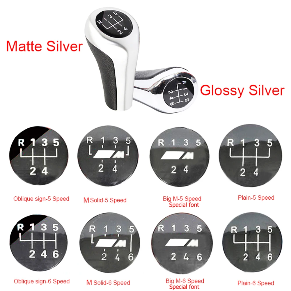 

Silver Glossy Gear Shift Knob For BMW 1 3 5 6 Series E30 E32 E34 E36 E39 E46 E53 E60 E83 For bmw E90 Change Shift knob Universal