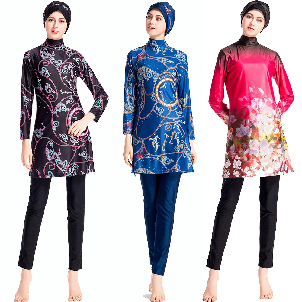 Женский Мусульманский купальник исламский скромный хиджаб женская одежда