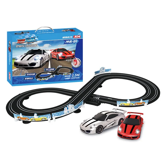 

Electric Railway Track Toy Set Racing Track Double Remote Control Car Interactive Autorama Circuit Voiture Toy For Boy Children