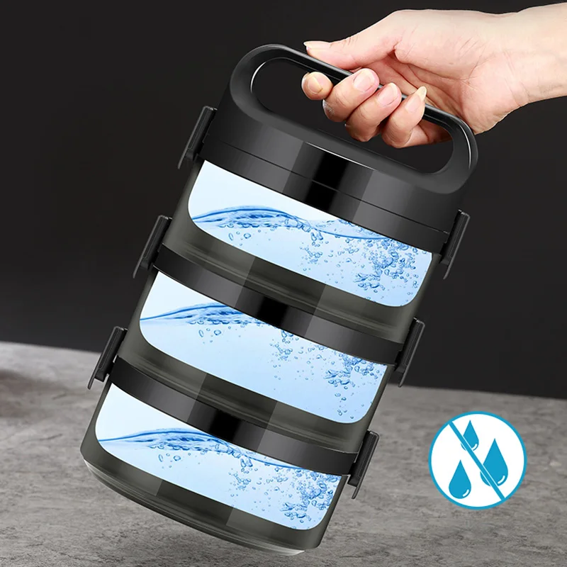 Контейнер для ланча Bento 2 3 слоя герметичный из нержавеющей стали|Коробки обеда| |