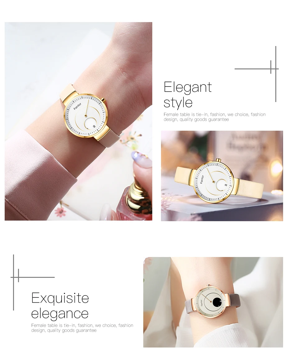 Fantor женские часы люксовый бренд циферблат кожа montre femme женские наручные часы водонепроницаемые relogio feminino