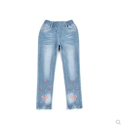 9014 jeans Коллекция года, Осенняя детская одежда джинсы для девочек повседневные тонкие джинсы для маленьких девочек, джинсы для крупных детей длинные штаны - Цвет: 9014 jeans