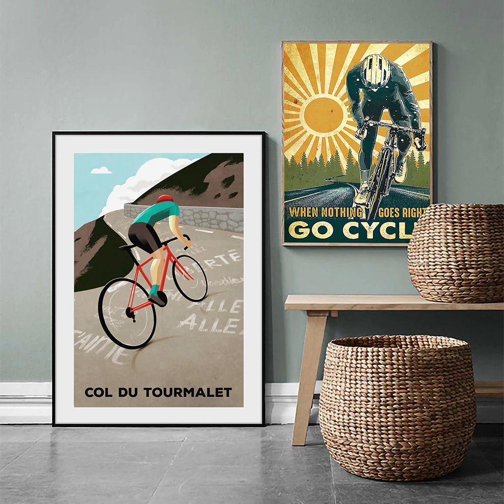 

Mont Ventoux Print Col du Tourmalet Bahomontes Vintage Poster Wall Art Pictures Bike Prints And Posters Gift Room Home Decor