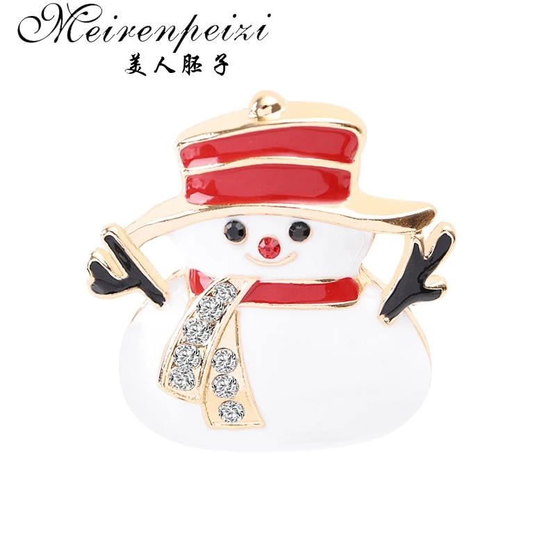 as photo Meirenpeizi Merry Christmas Броши Булавки милый Санта Клаус шляпа перчатки колокольчики носки пончики Конфета Эмаль Булавка значки брошь - Окраска металла: as photo