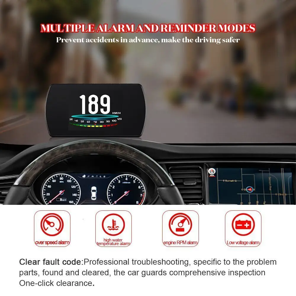 Новинка 4," HD TFT Автомобильный Hud OBD ЖК-дисплей OBD2 Спидометр об/мин Тахометр бортовой компьютер gps Спидометр дисплей