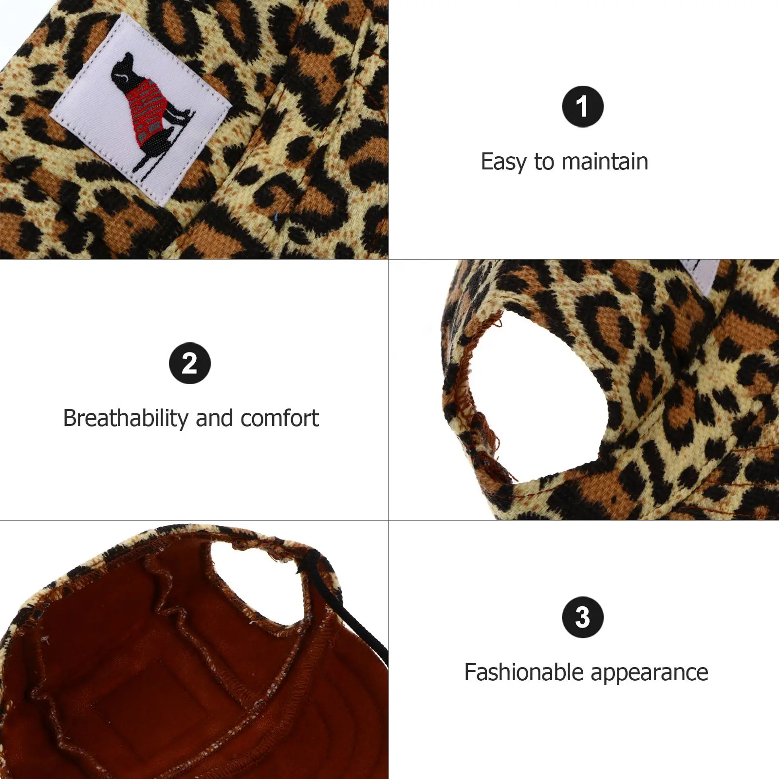 

Leopard Pattern Casual Pet Dog Baseball Hats Outdoor Sun Protection Sports Caps