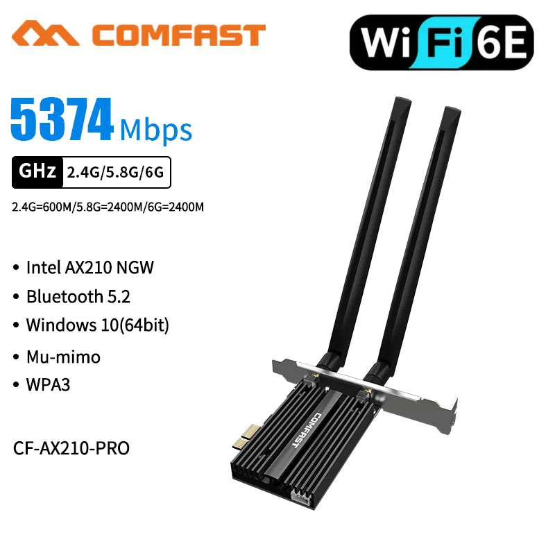 3000 Мбит/с трехдиапазонный беспроводной настольный PCIe для Intel AX210 Pro карты 802.11ax 2 4/5/6