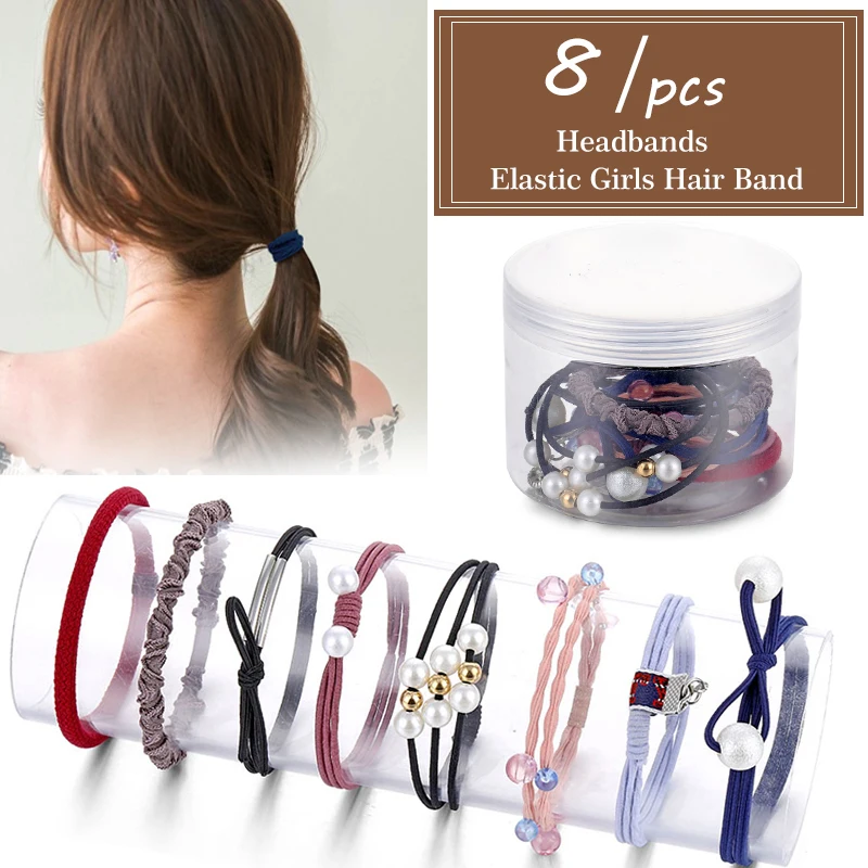 Резинки для волос IFMIA женские с жемчугом эластичные резинки узлом модные