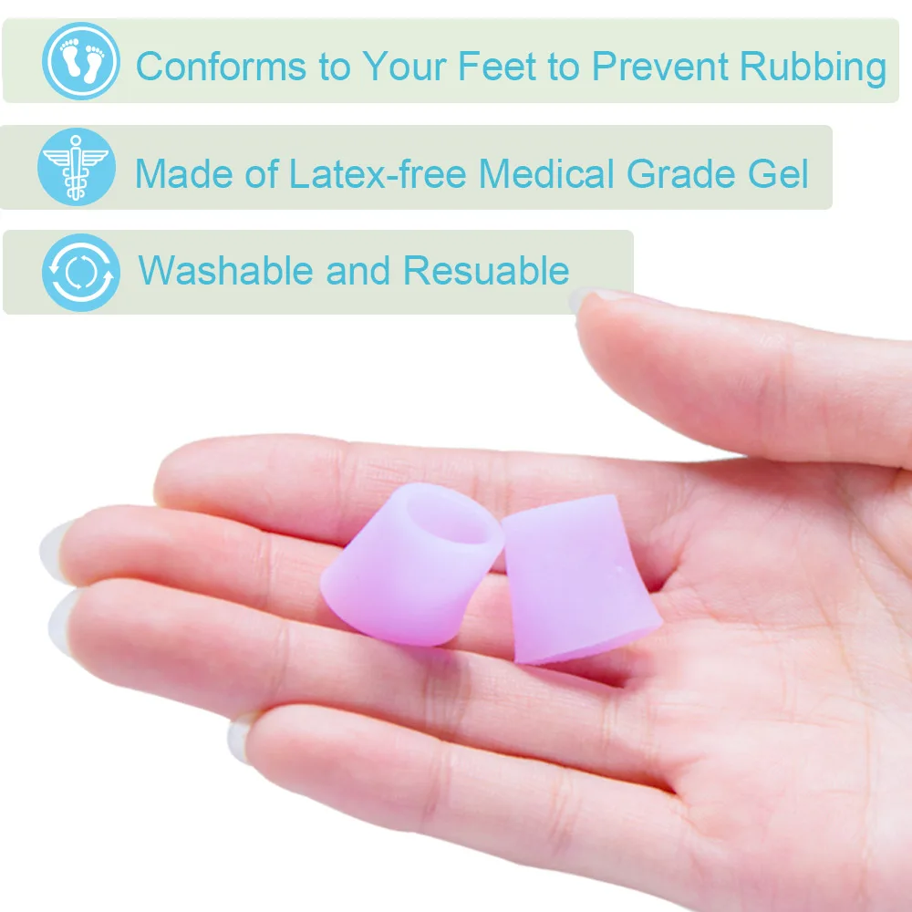 2-10pcs Purple Silicone gel little toe tube corns blisters Corrector pinkie protector bunion sleeve Bone Brace Support - купить по
