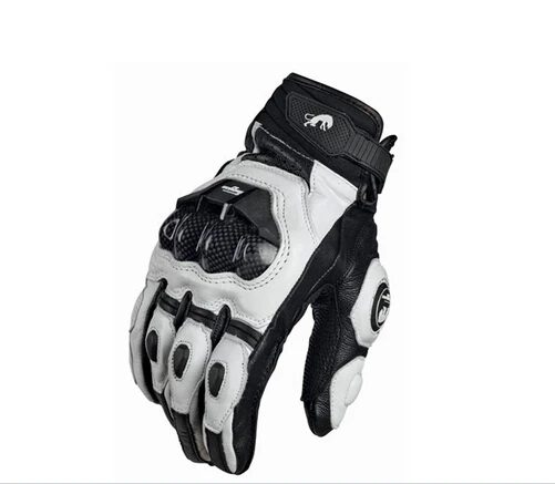 Furygan Gloves Hot Fashion Casual Men's Leather Gloves AFS6 Motorcycle Protective Gloves Racing Cross Country moto jacket Gloves - Цвет: Белый