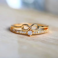 fashion infinite love rings for women simple gold color bow ring female promise ring wedding party anniversary gift 2021 jewelry