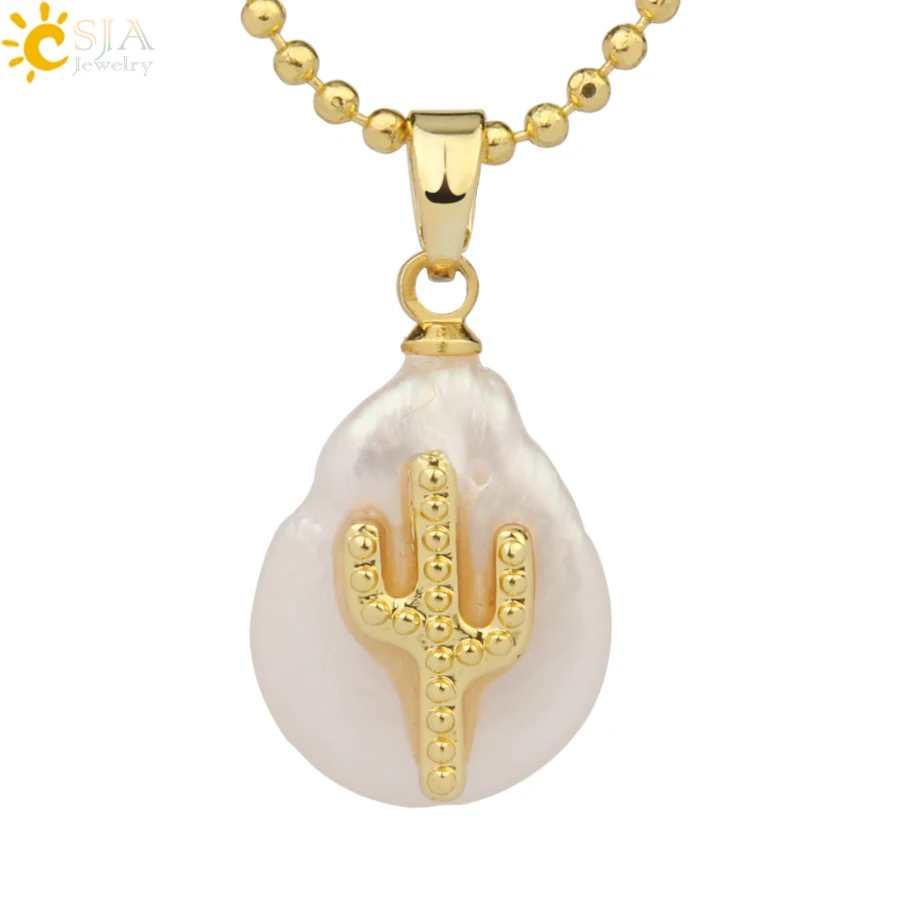Necklace-B Csja кулон из пресноводного жемчуга крыло животное слон сова кролик растение кактус Подвески ожерелье со стразами для женщин Девушка G216 - Окраска металла: Necklace-B
