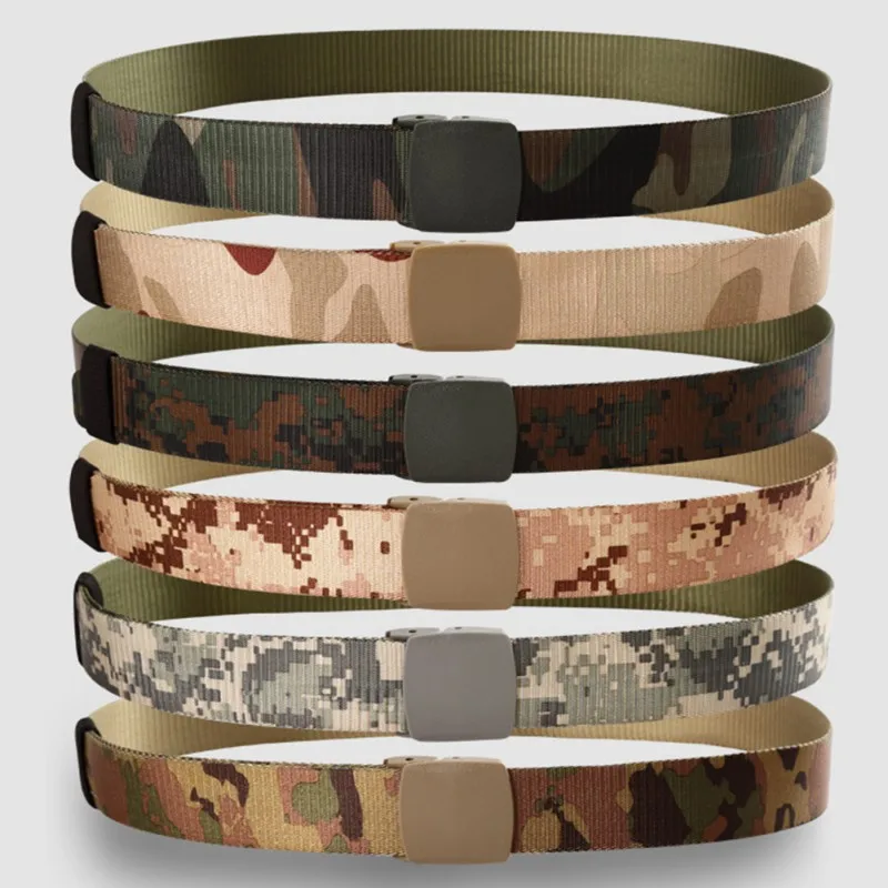 Men Military Tactical Belt Outdoor Canvas Hiking Camping Waist Support Hunting Sports Wearable Adjustable Waistband Belts | Спорт и