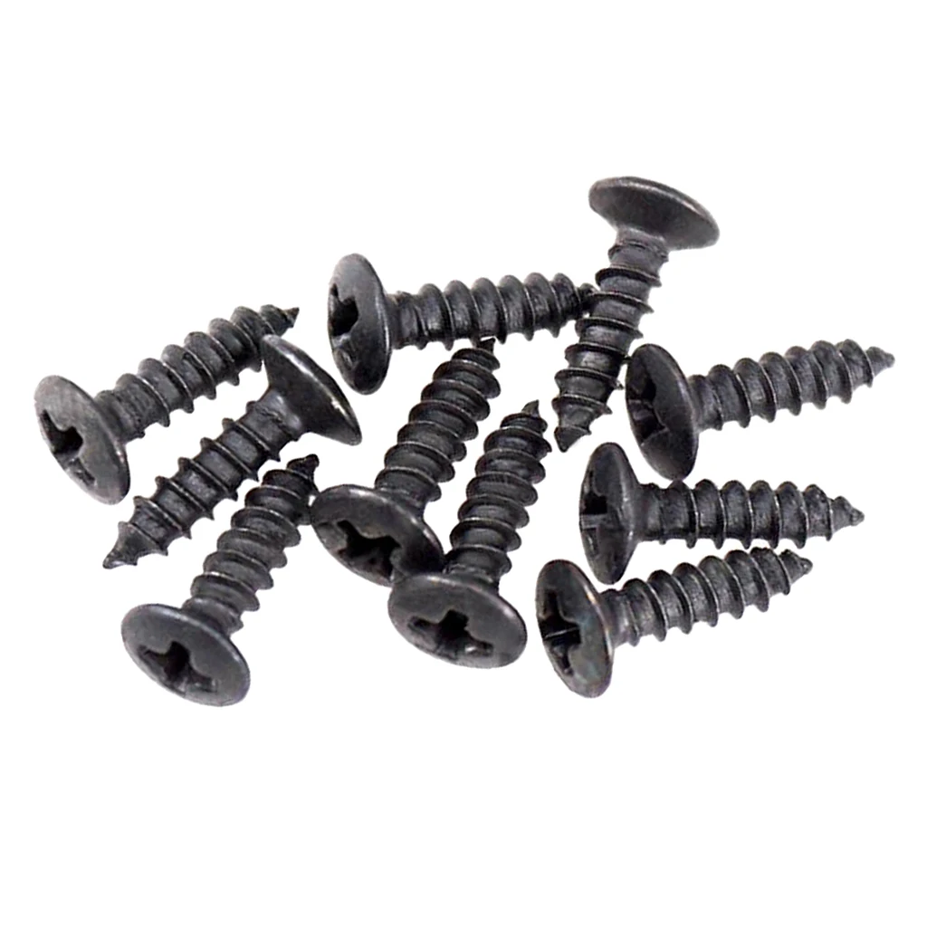 

50pcs Iron Mounting Screws For Electric Guitars Pickguard 0.47inch Black
