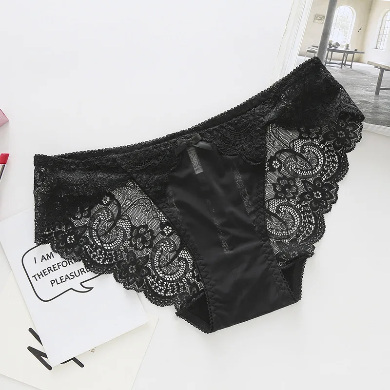 Fashion High Quality Women Panties Transparent Underwear Lady Lace Soft Briefs Bow Sexy Lingerie Dropship |