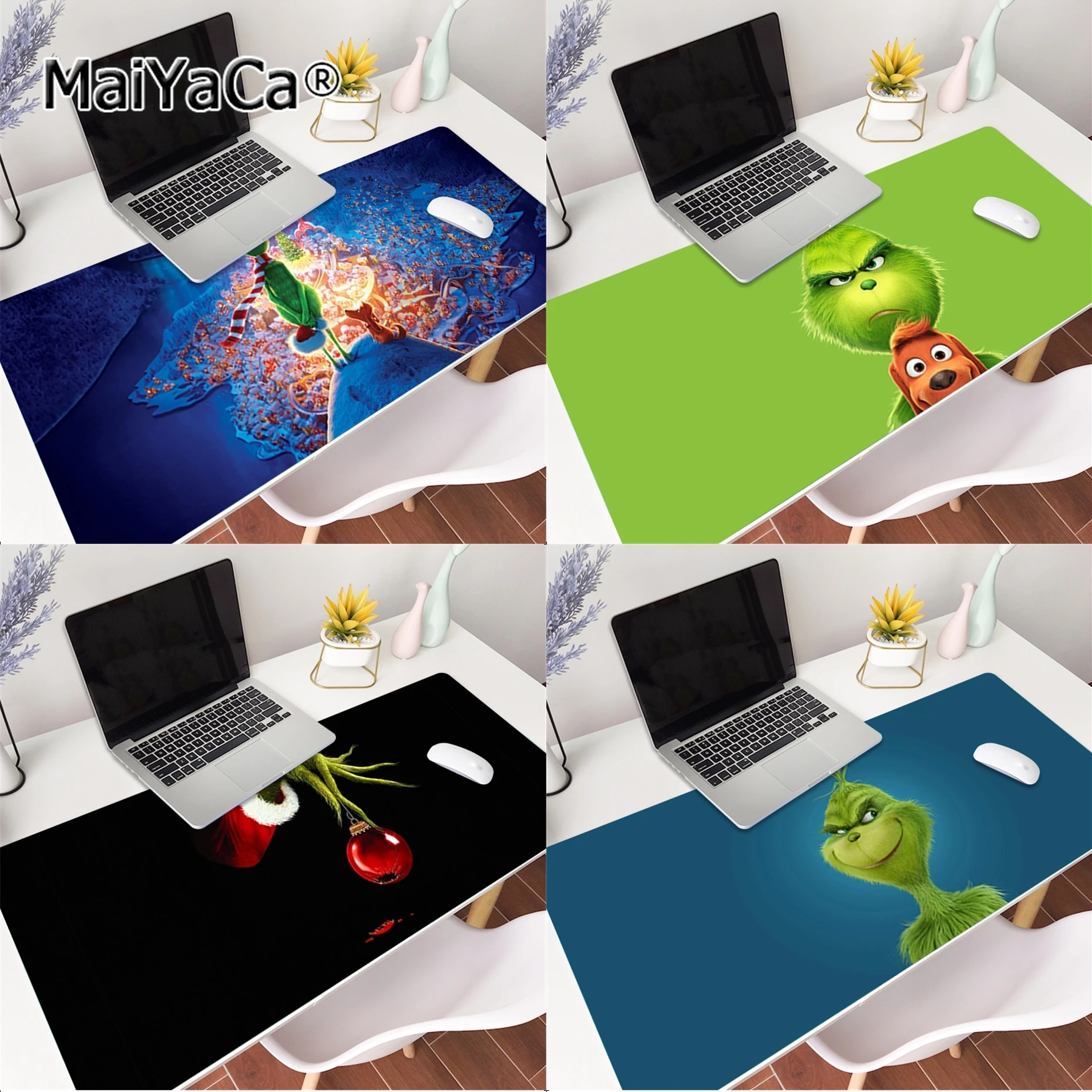 

How the Green ofMonster Grinchs Large sizes DIY Custom Mouse pad mat for large Edge Locking Speed Version Game Keyboard Pad