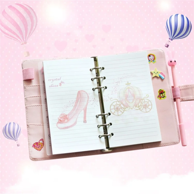 

Cute Colorful Loose Leaf Binder Macaroon Notebook Inner Core Cover Note Book Journal Planner Office Stationery Supplies