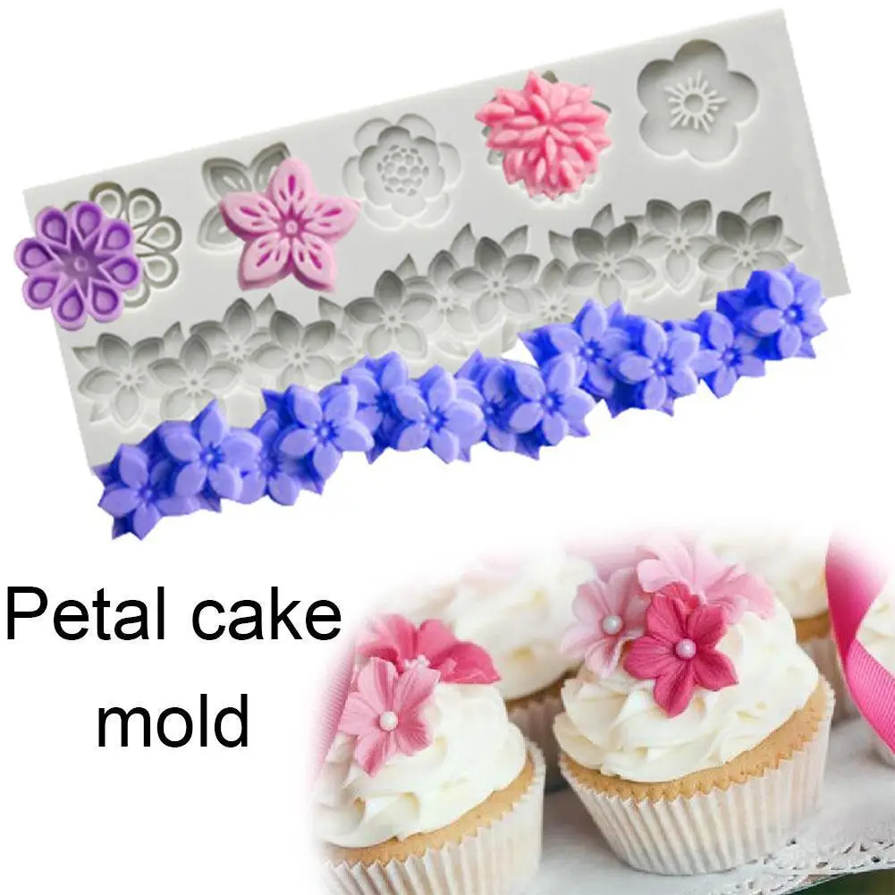 Flowers A Variety of Fondant Silicone Mold DIY Cake Mold Soft Candy Circumference Mold U8T6