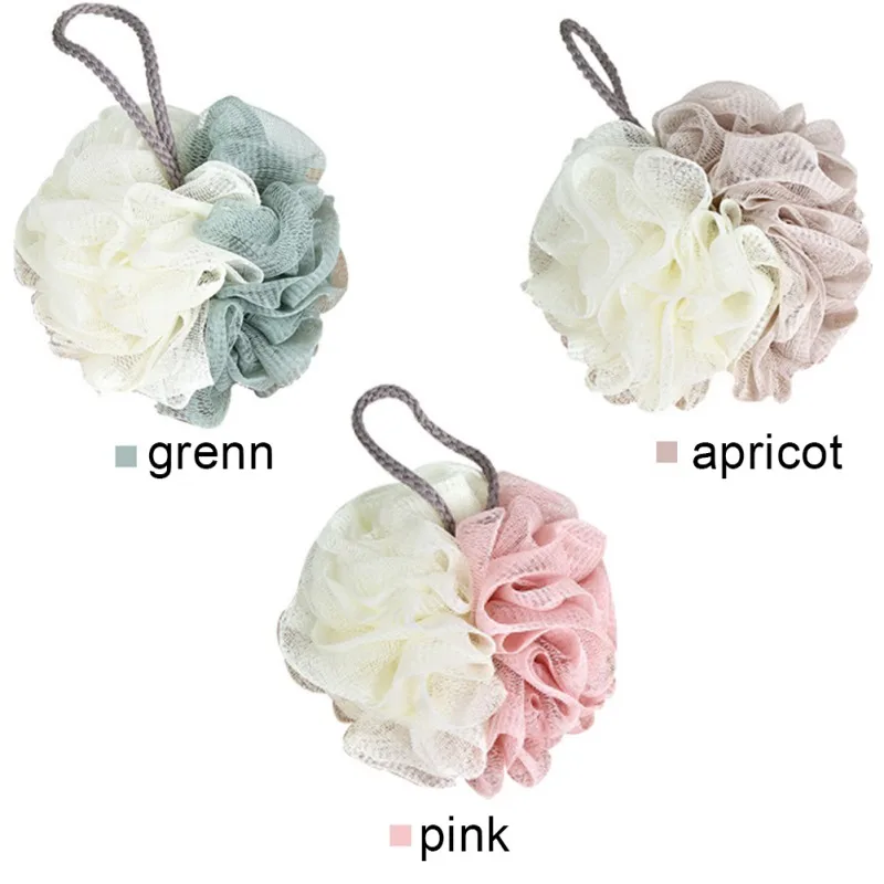 

Two-Color Soft Bath Shower Sponge Exfoliating Loofah Mesh Pouf Body Scrubber Ball