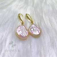 color baroque pearl earring 18 k gold ear drop dangle accessories fashion women wedding