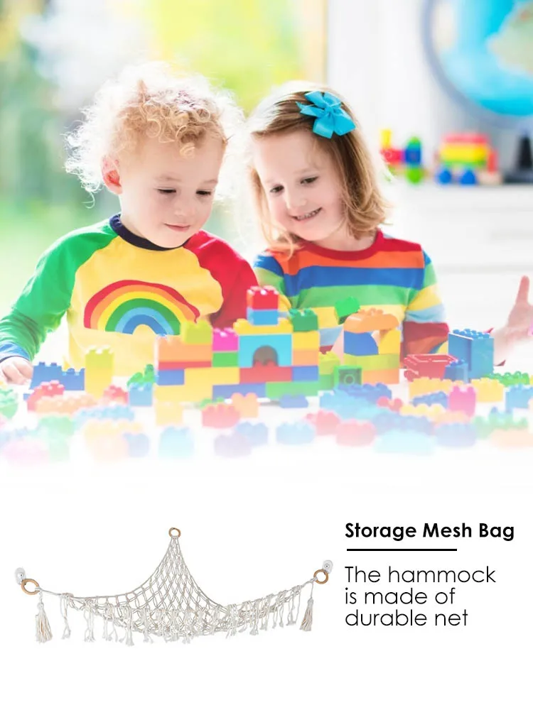 Toy Hammock Net Hand-woven Cotton Rope Storage Bag Bathroom Corner Triangle Organizers Landmark | Дом и сад