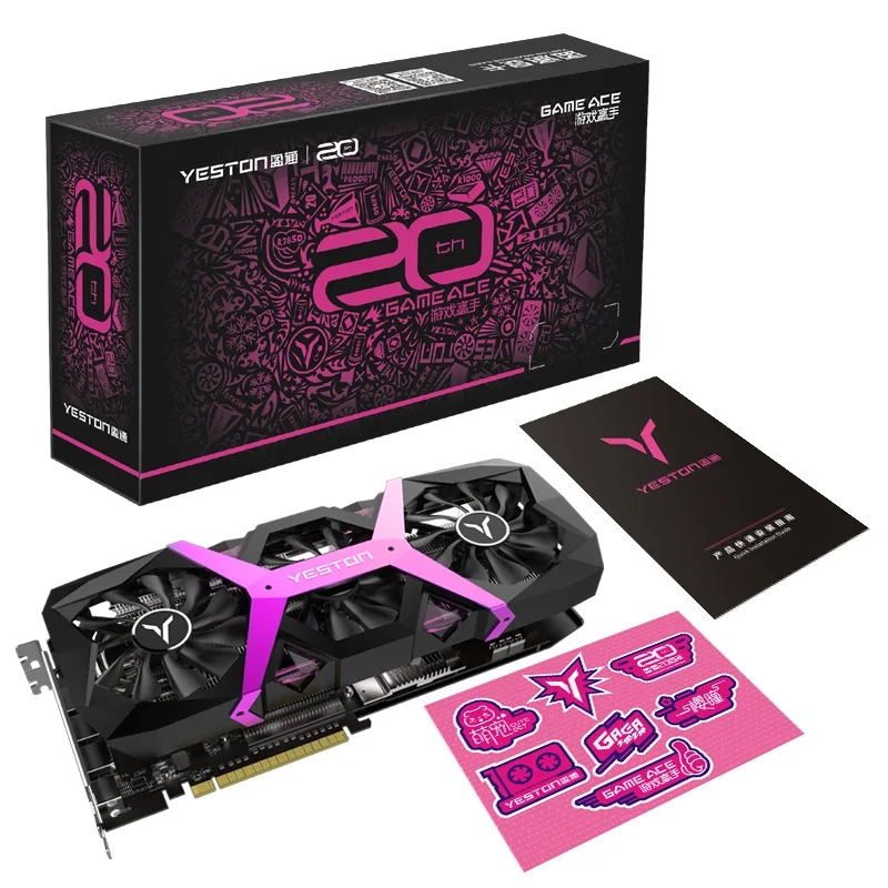 Yeston Radeon RX580 8G GDDR5 256bit PCI Express x16 3 0 ВИДЕО игровая видеокарта DVI + HDMI * DP для настольного