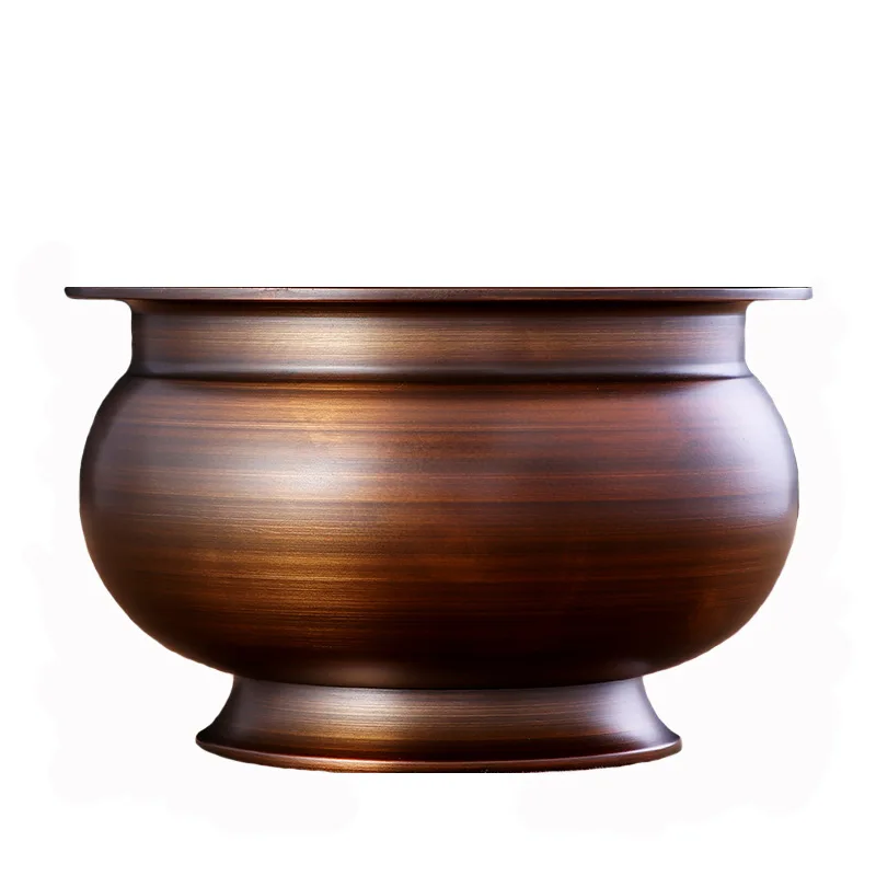 

GOLDEN POTTED HOUSEHOLD DECORATIVE ARTICLES BUDDHA'S PURE COPPER NAKED INCENSE BURNER RELIGIOUS ARTICLES WEIGH 3 KG CORNUCOPIA
