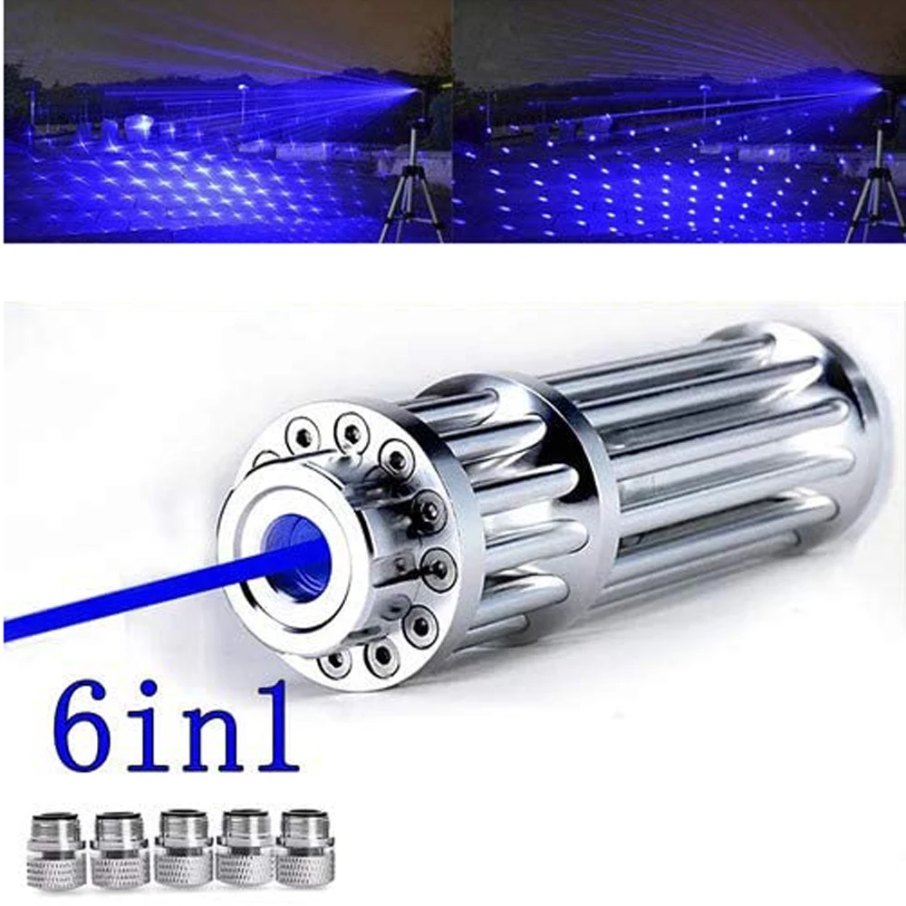 

Красная/зеленая/синяя высокомощная Военная Синяя лазерная указка 450 нм фонарик лазер с регулируемой фокусировкой Лазерный фонарь горит спи...