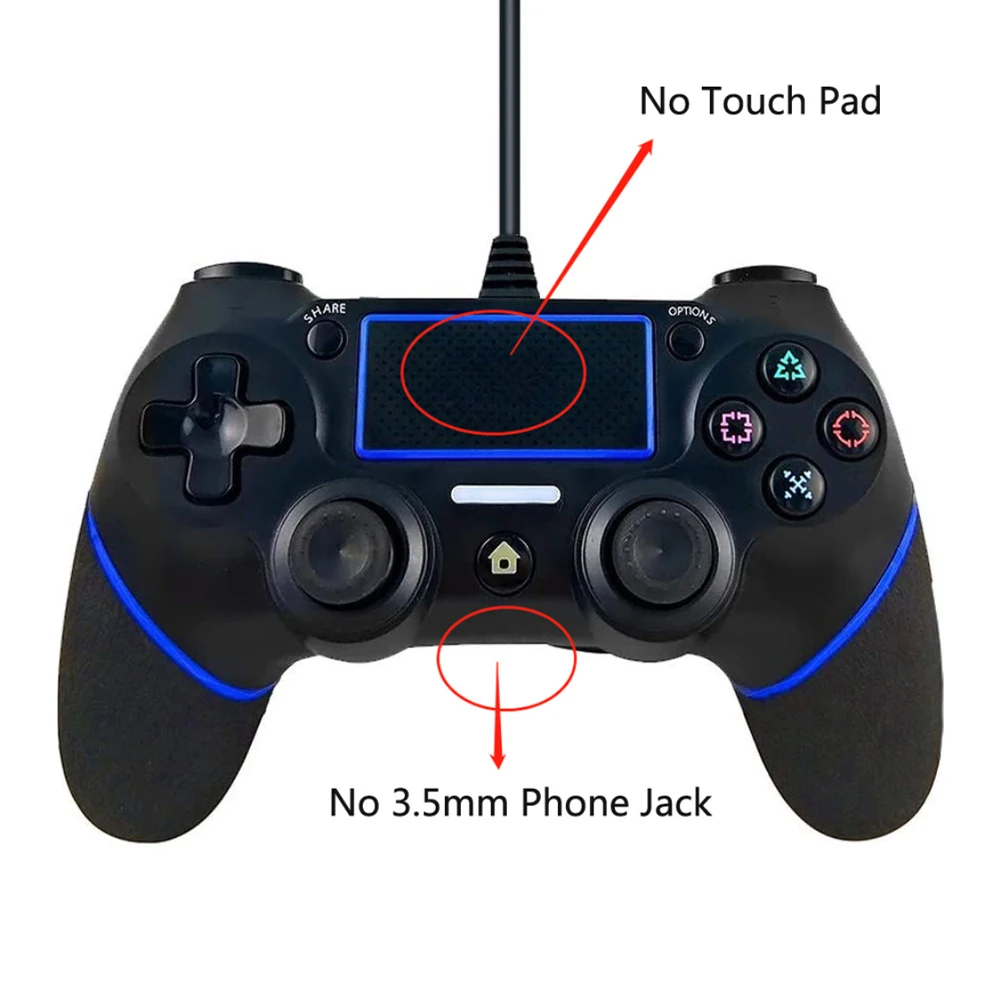 USB проводной игровой контроллер для Sony PlayStation 4 Joypad черный джойстик компьютерный