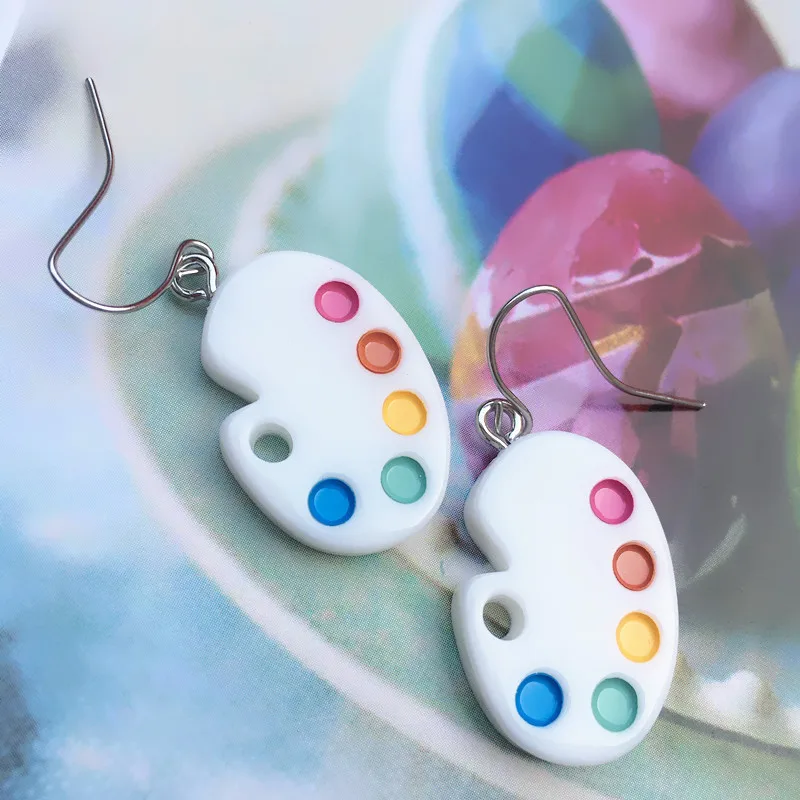 

Unique DIY Funny Mini Palette Earrings Artist Earrings Role Playing Earrings Birthday Party Gifts Exquisite Women Jewelry