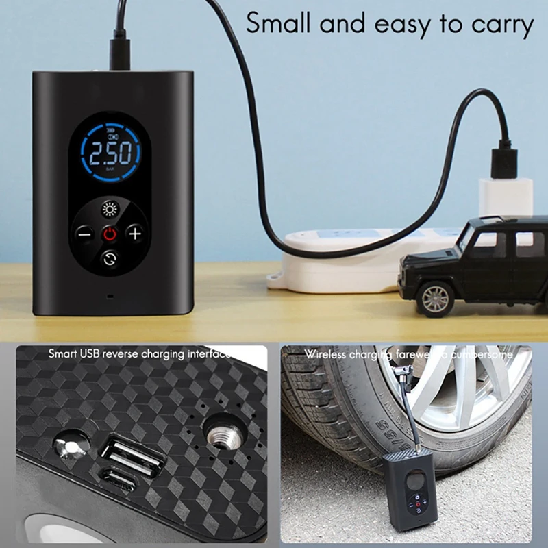 Comprar Inflador De Neumáticos Portátil Para Coche, Bomba De Compresor De Aire Con Pantalla Digital, Luz LED, DC12V, 150PSI